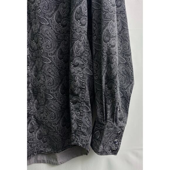 Stetson Paisley Gray Cotton Button Up Long Sleeve Dress Shirt Men’s Size XL - Picture 7 of 10
